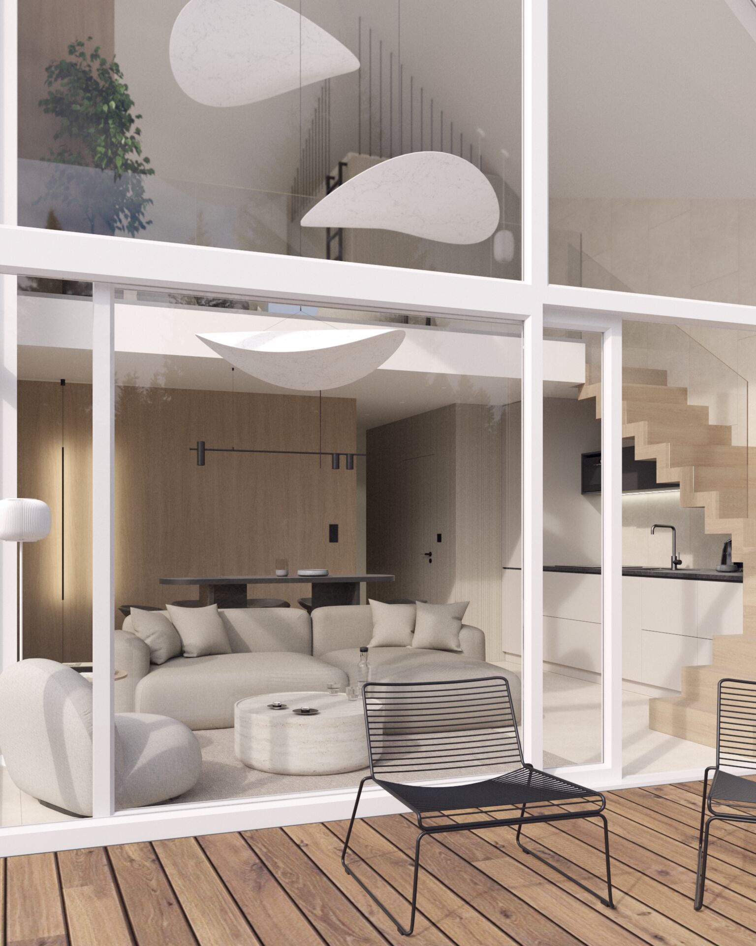 Salon i antresola — widok z góry
